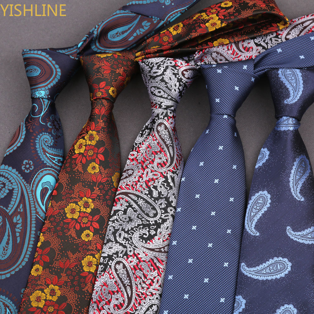 ผู้ชายผูกธุรกิจอย่างเป็นทางการ Paisley ดอกไม้คอ Ties 8 ซม. Tie Cravat Foa Man Party ชุด