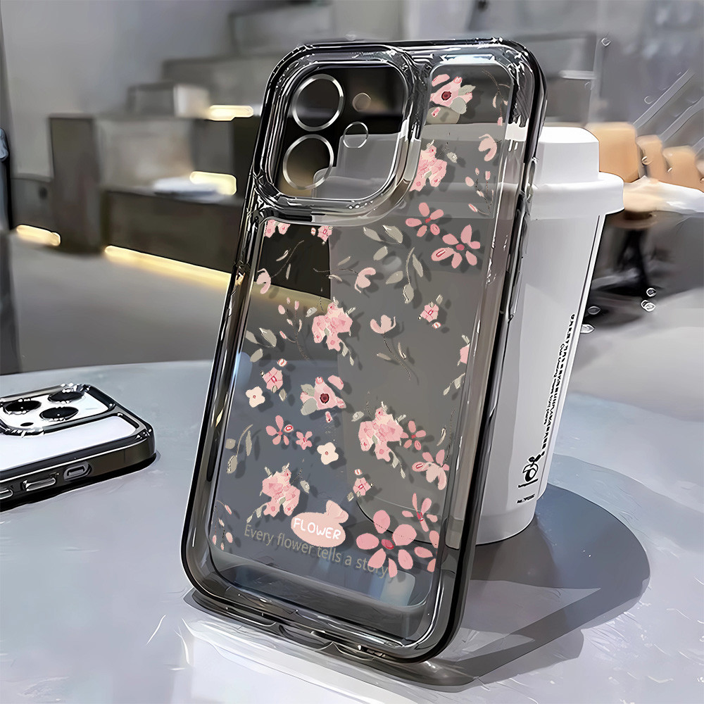 3 in1 สีชมพู Fragments โปร่งใสสําหรับ Samsung A03 A02S A03S A04 A05 A05S A06 A12 A13-4G A14-4G 5G A1