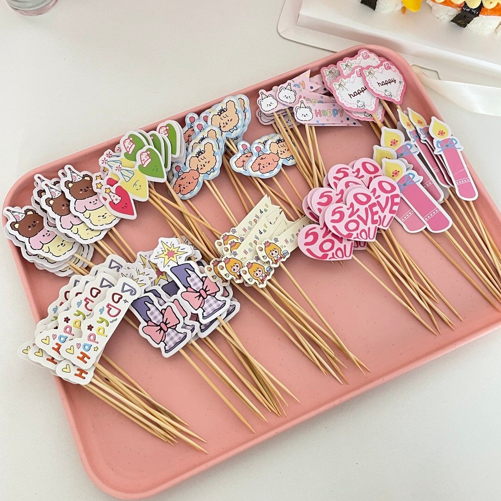 .Part 甜牌 插卡可爱อุปกรณ์ตกแต่งฟาง网红diy fhilips 通生日อบเค้กและใส่การ์ดขนม, การใส่การ์ดน่ารัก, การ์ดตกแต่ง f