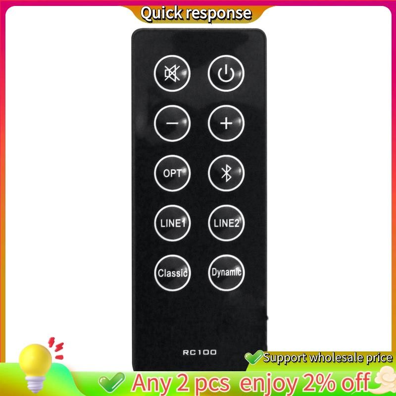 ในสต็อก-แทนที่ RC10D RC100 รีโมทคอนโทรลสําหรับ R2000DB Soundbar Powered ชั้นวางหนังสือลําโพงสีดํา