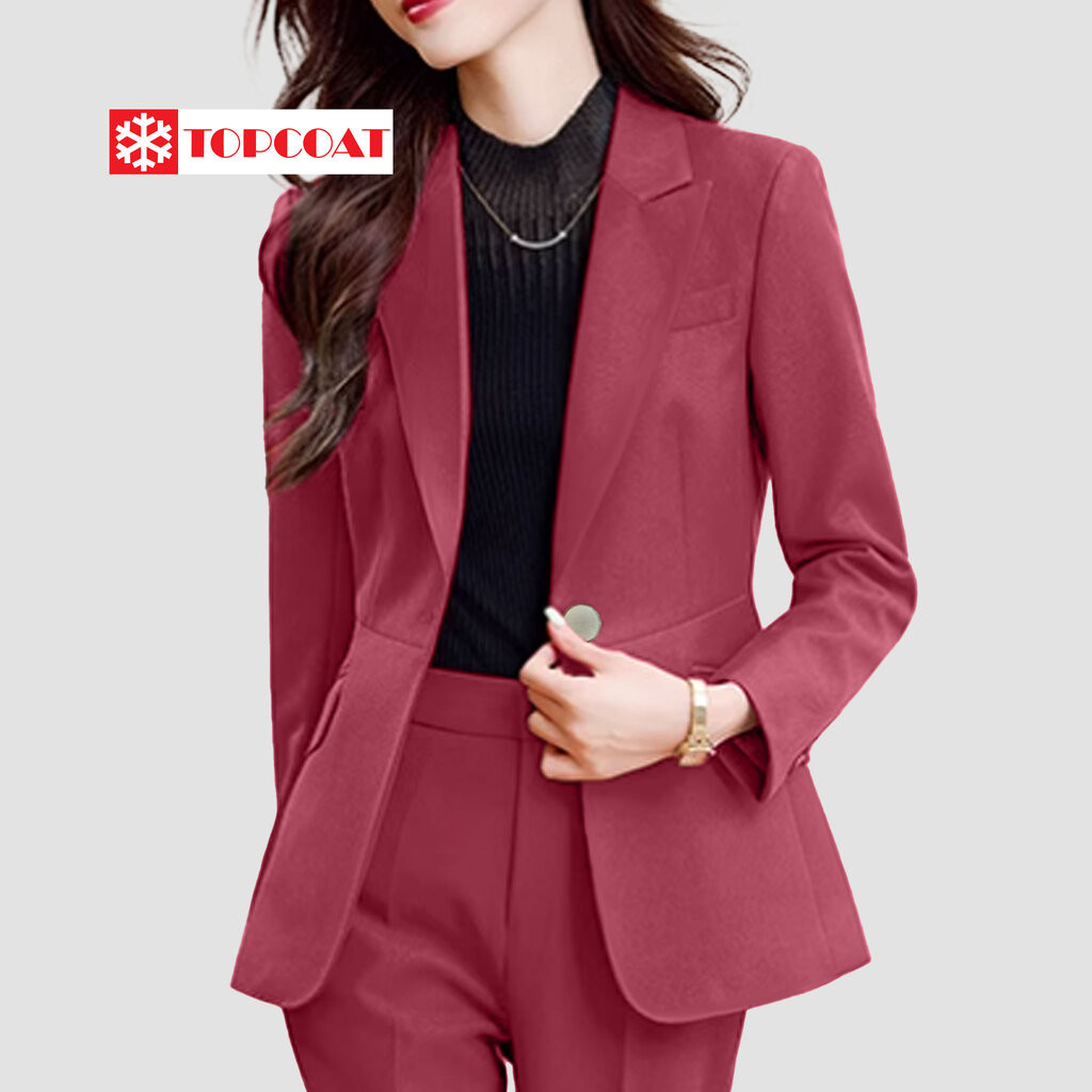 TOPCOAT สูทผู้หญิงทรงสวยผ้าทิ้งตัว เข้ารูปสวย ดำ เหลือง เขียว ชมพู ฟ้าคราม (1 ตัว) S-5XL