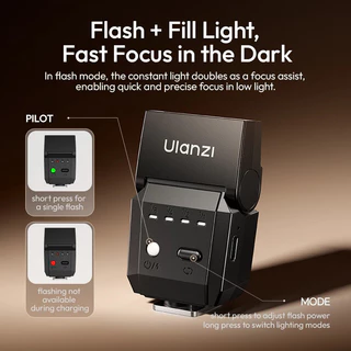 Ulanzi SL03 Mini Speedlight แฟลชกล้องแฟลช GN8 4 ระดับปรับเติมแสงสําหรับ Canon Sony Nikon DSLR การถ่ายภาพกลางแจ้ง