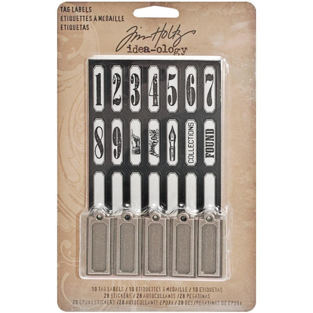 Tim Holtz Idea-Ology ป้ายแท็กโลหะ 5"X1.25" 10/Pkg