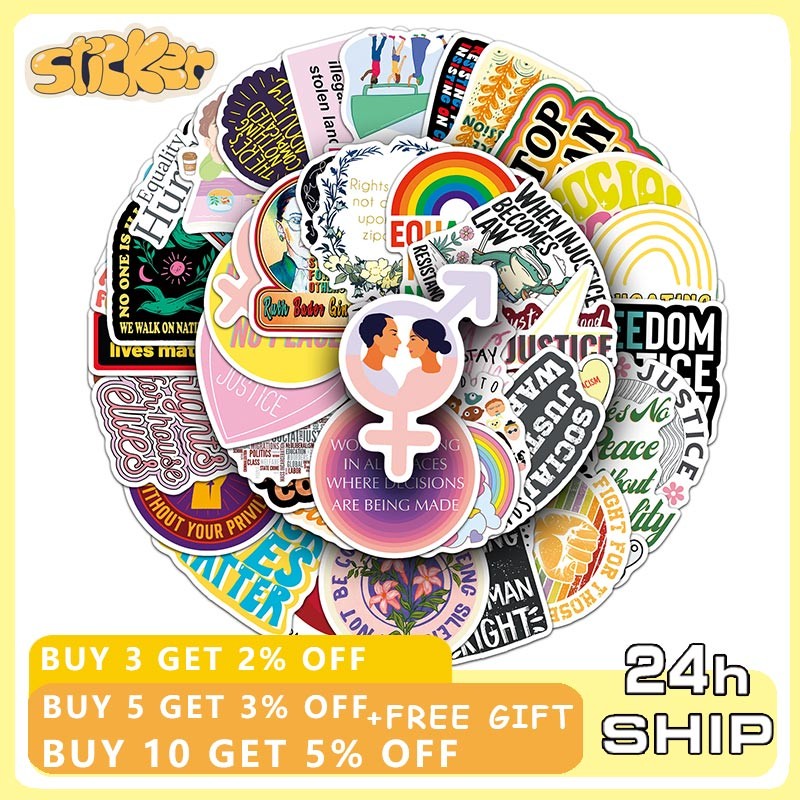 50ชิ้นสังคมยุติธรรมสติ๊กเกอร์ ทําเอง เคสโทรศัพท์โน๊ตบุ๊คคอมพิวเตอร์หมวกกันน็อคสเก็ตบอร์ดสติ๊กเกอร์