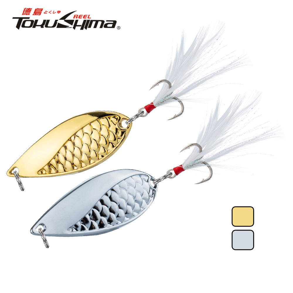 เหยื่อล่อตกปลามetal สปูนขนาด2.6-5.3ซม. น้ำหนัก2.5-20กรัม เหมาะสำหรับการตกปลาเทรา