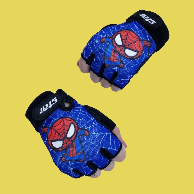 ถุงมือขี่จักรยานสไปเดอร์แมนสำหรับเด็กชายและเด็กหญิง ดีไซน์สำหรับนักเรียนกลางแจ้ง - รูปที่ 3
