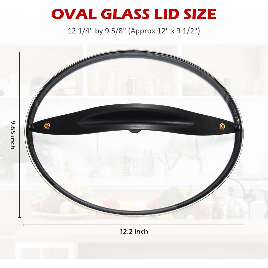 Replacement Oval Glass Crock Pot Lid Rival Crock Pot & Slow Cooker SCVP609-KLS ฝาแก้วรูปไข่ 1YXS