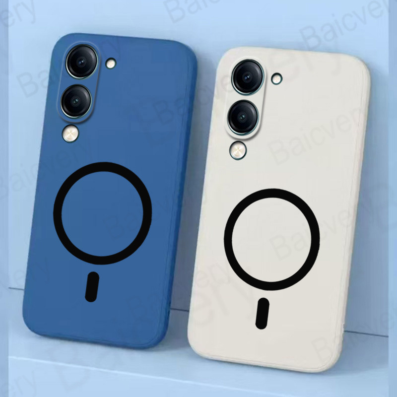 VIVO Y04 4G Y29S 5G Y19 5G Y19E 4G Y29T 5G Casing Phone Case Soft Silicone Cover with Magnetic Wirel