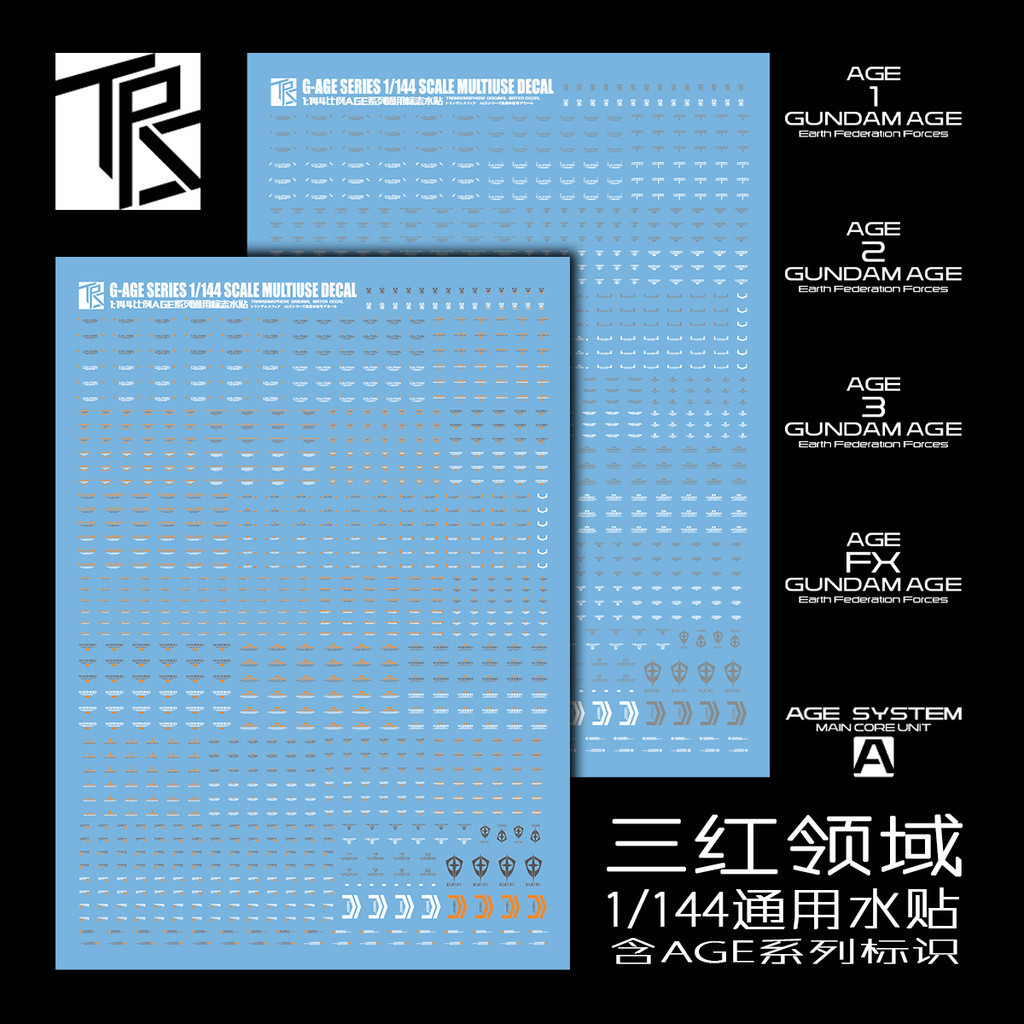 20250725 Transamsphere TRS MG RG HG 1/144 1/100 AGE Series ป้าย Water Slide Decal (ไม่มีรูป ไม่มีรุ่