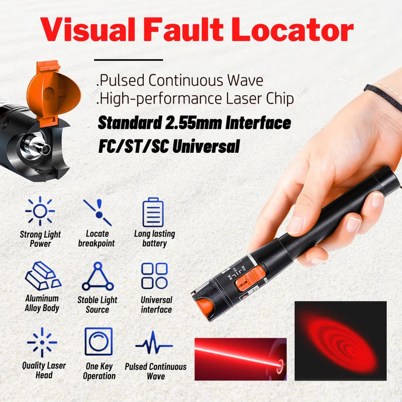 Visual Fiber Optic Fault Locator, Fiber Continuity Tester, Red Laser Pen 10mw 20mw 30mw 50mw 60mw 80mw Original Direct จากโรงงาน