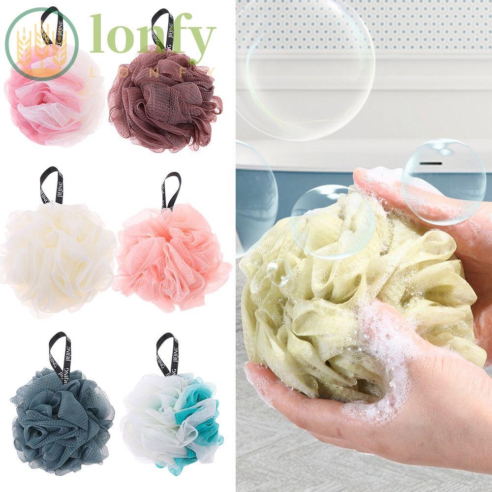 LONFY Bath Ball Soft Mesh Body Exfoliate แปรงทําความสะอาดไนลอนพัฟอาบน้ํา