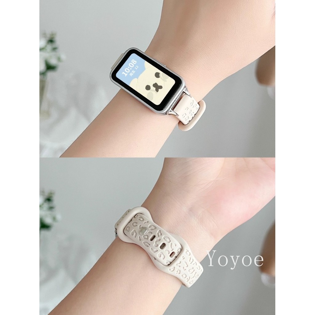 สายรัดสําหรับ Huawei Band 10 Fit 3 4 4Pro กีฬาซิลิโคนสร้อยข้อมือ Huawei Band 9 8 7 6 อุปกรณ์เสริม