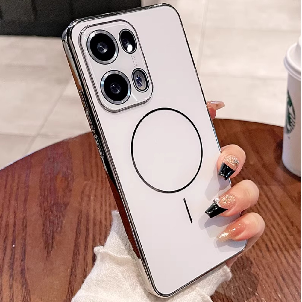 สําหรับ OPPO Reno 14 13 Pro 5G เคสโทรศัพท์ Frosted Electroplating เลนส์แม่เหล็กรวมทุกอย่างป้องกันกรณี