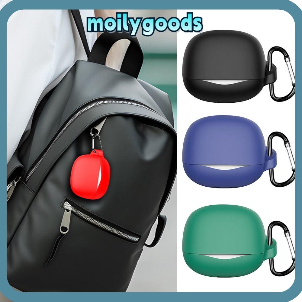 MOILYHD หูฟัง, ฝาครอบหูฟังซิลิโคนกันฝุ่น, ป้องกันการล่มสลายพร้อม Carabiner กล่องชาร์จหลายสีสําหรับ Q