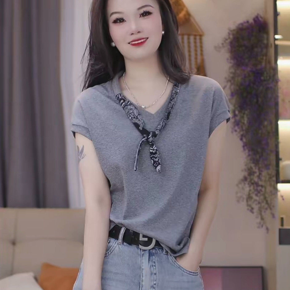 S❣️Silas Shop❣️ ฤดูร้อนแขนสั้นผู้หญิงบวกขนาดพอดีหลวมเกาหลีเสื้อสั้นเสื้อยืดเสื้อผู้หญิงด้านบน