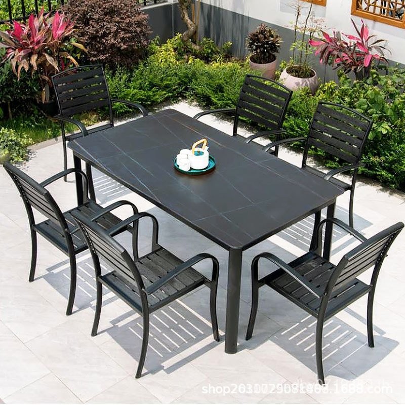 Courtyard Leisure Garden โต๊ะรับประทานอาหารเก้าอี้โต๊ะเก้าอี้กลางแจ้ง Cafe กลางแจ้งผสม Terrace Iron 