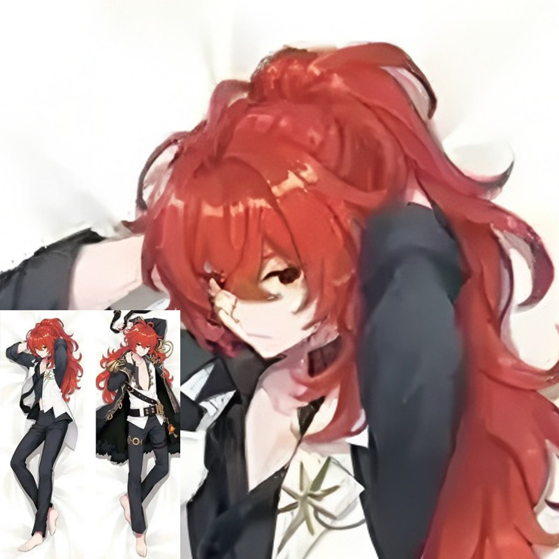 อะนิเมะ Genshin Impact หมอน Keqing Zhongli Dakimakura Venty Hu Tao คอสเพลย์โยนเบาะปลอกหมอนสองด้าน