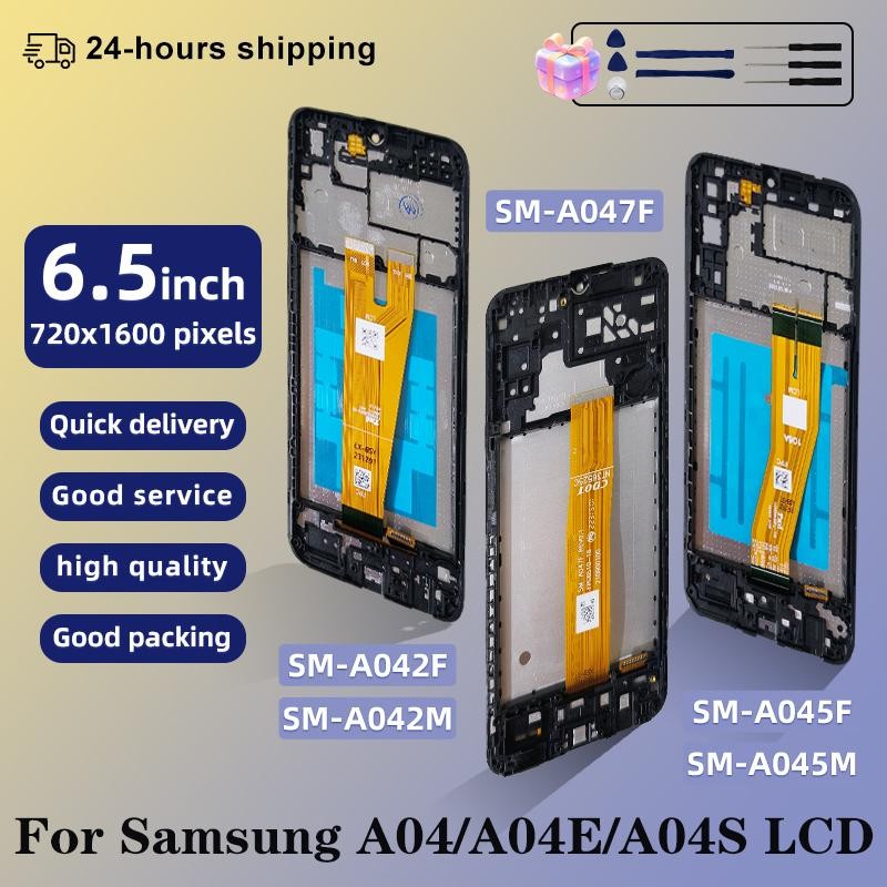 OEM LCD สําหรับ Samsung Galaxy A04 LCD A045 จอแสดงผล A04S LCD A047 หน้าจอสัมผัสสําหรับ Galaxy A04E L