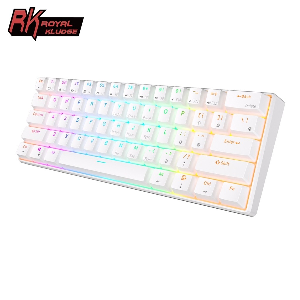 Royal Kludge RK61 บลูทูธ 5.0 และ USB C 2.4G Tri Mode RGB Backlit คีย์บอร์ด Rk61
