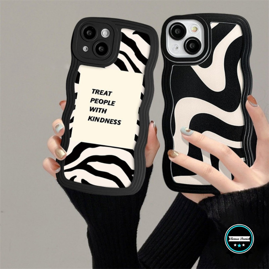 SS124 SOFTCASE WAVY WAVE SILICONE SOFT CASE CASING WAVE รุ่น ZEBRA MOTIF สําหรับ OPPO F1 A38 A18 A78