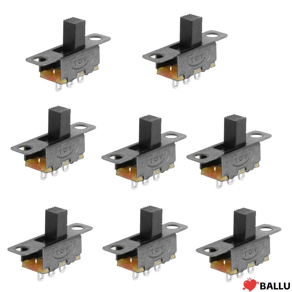 BALLU 8 ชิ้น Micro Mini Toggle Switch, DC 50V 0.5A 3 ขา 2 ตําแหน่งสไลด์สวิทช์, 6 มม.SS12F15VG6 แผง M