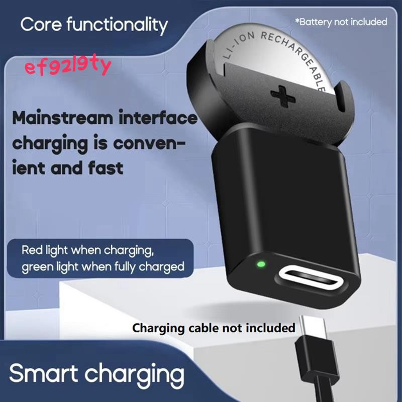Type-C Li-Ion Charger LIR2032 LIR1632 LIR2025 LIR2016 LIR2032H ปุ่มเซลล์อะแดปเตอร์แบตเตอรี่ USB C Fa
