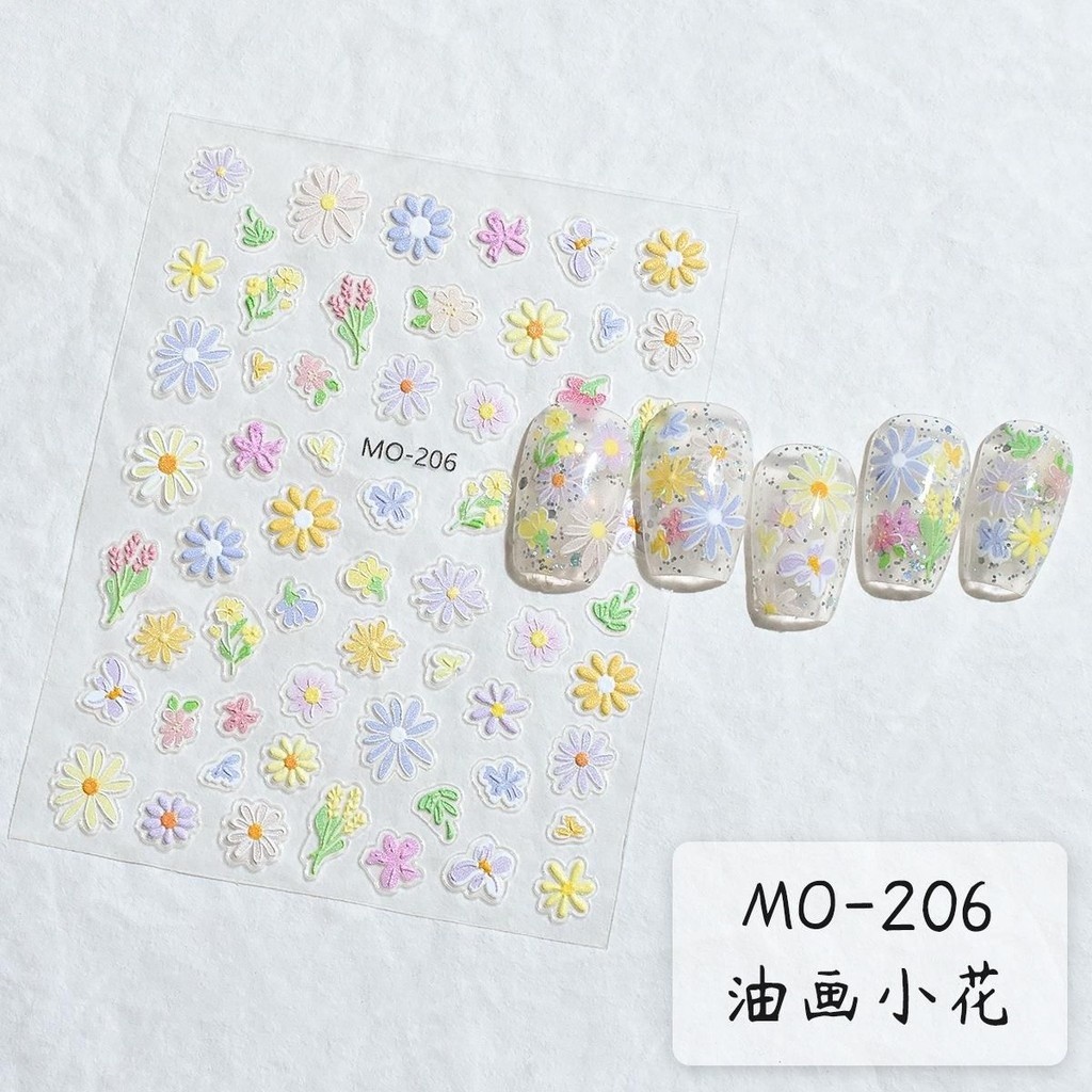 สติกเกอร์ติดเล็บลายดอกไม้ฤดูใบไม้ผลิ กลีบแตกหลากสีสัน ลายดอกเดซี่สีขาว กันน้ำ【การจัดส่งภายในประเทศ】 ราคา ถูกที่สุด ดีลบีเคเค รูปภาพหลัก