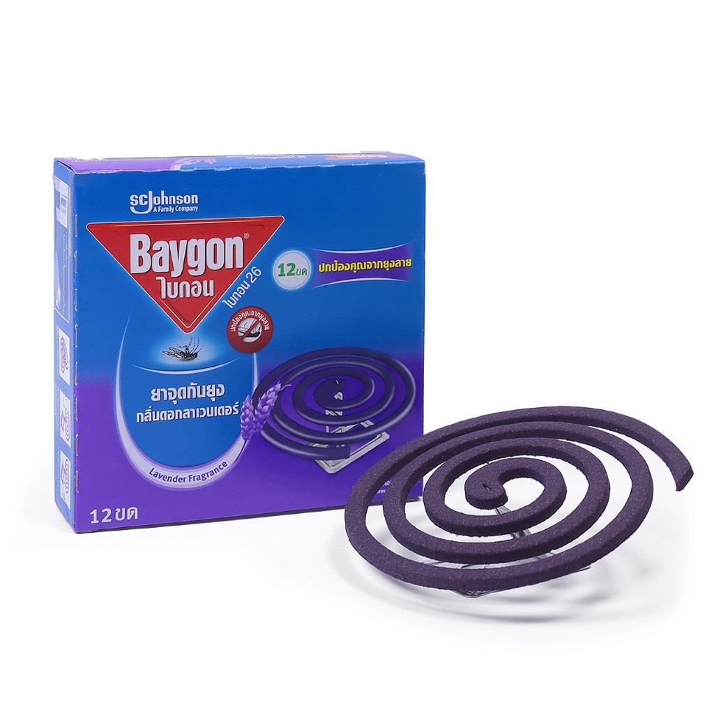 ยาจุดกันยุง ไบกอน 1 กล่อง มี 12 ขด Baygon  ยากันยุง ยาจุดกันยุงกลิ่นลาเวนเดอร์ mind_coffee