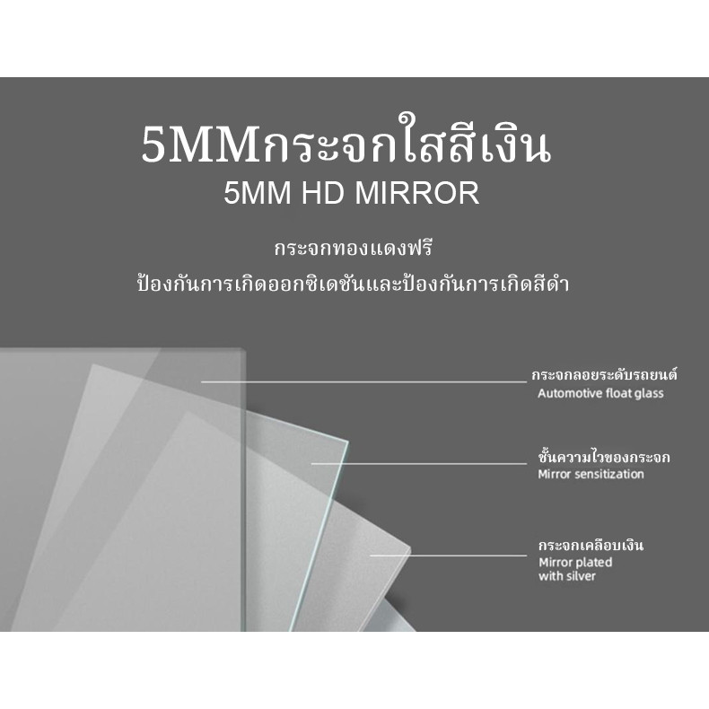กระจกอาบน้ำ LED โค้ง ติดผนัง กระจกอาบน้ำสมาร์ท มีไฟ กระจกห้องน้ำเดินทาง 3 แบบแสง ราคา ถูกที่สุด ดีลบีเคเค แกลเลอรีภาพที่ 8