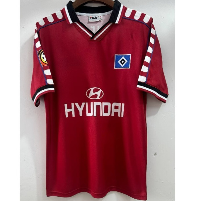 2000 Hamburg Burger Away Red Jersey S-XXL เสื้อกีฬาแขนสั้น