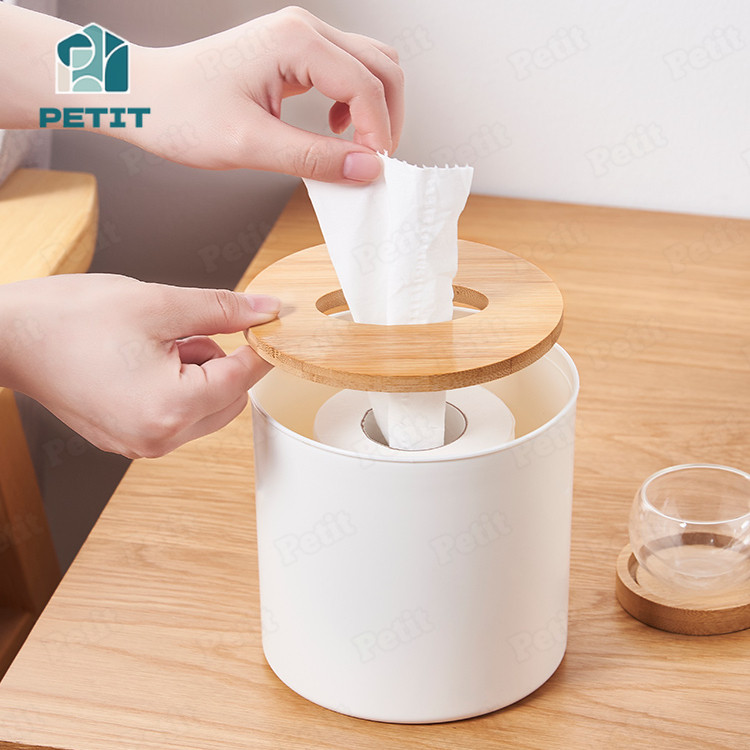 กล่องใส่กระดาษทิชชู่ แบบไม้+พลาสติก (Tissue​ Box) ที่ใส่ทิชชู่มินิมอล มีฝาปิด มีหลายรูปแบบ น้ำหนักเบา - รูปที่ 5