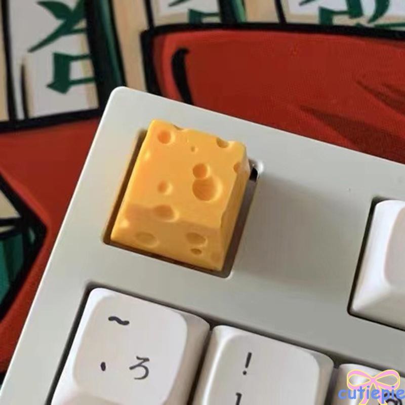 Cutie Chesse Cake Keycap สําหรับคีย์บอร์ดเชิงกล ESC ปุ่มกดเรซินทํามือการ์ตูน
