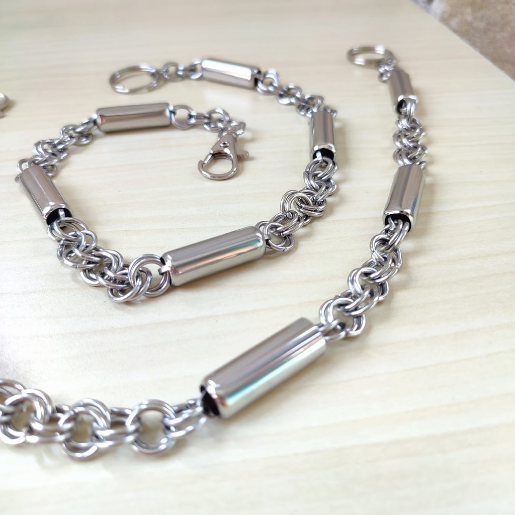 ไททันเนีย. PIPE MODEL WALLET CHAIN, COOL, ANTI-COPET CHAIN, LARGE SIZE / BIG SIZE CHAIN WALLET - ขนา