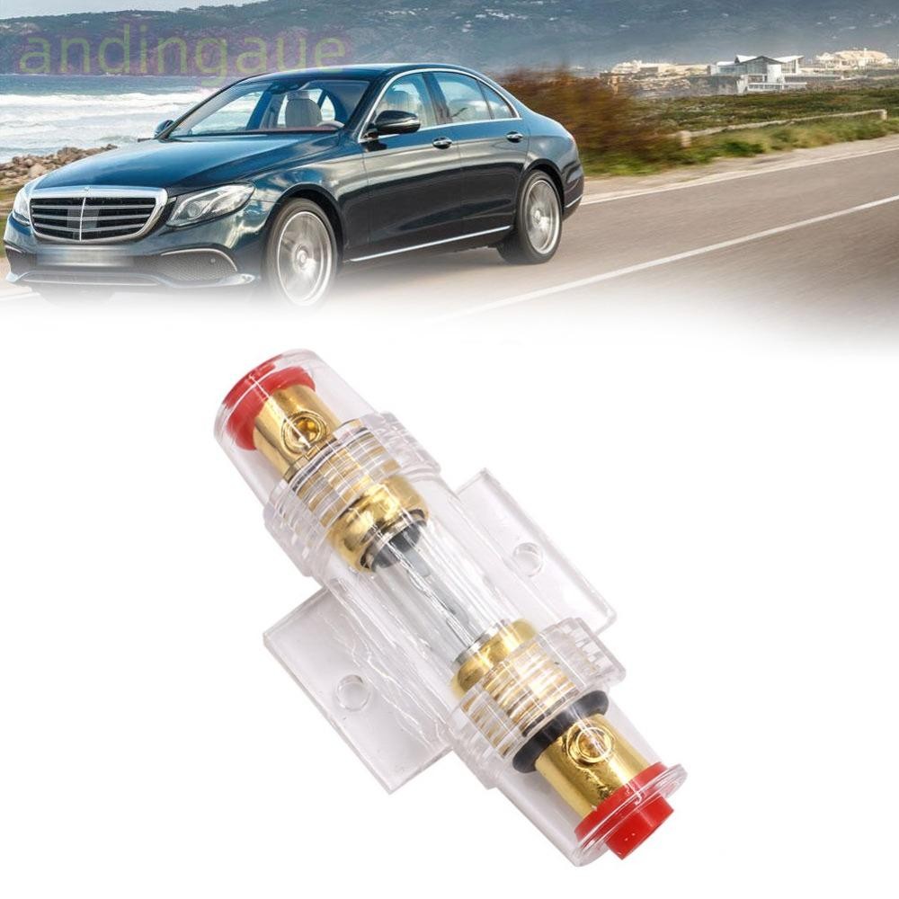 ANDIN Car Audio Fuse, DC 12V Inline Car Fuse Holder Block, 30-100A Gold Plated AGU Refit Fuse Holder