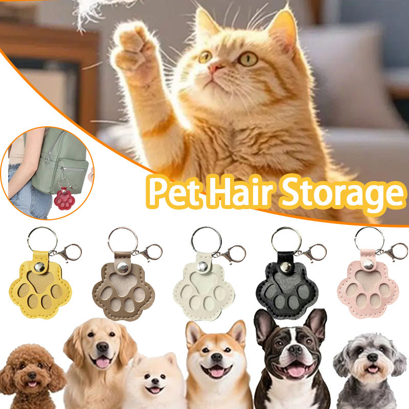 สัตว์เลี้ยงผมเก็บพวงกุญแจหนัง มารยาท รูปอุ้งเท้าเติมจี้พวงกุญแจพร้อมพวงกุญแจสัตว์เลี้ยงอนุสรณ์พวงกุญแจ