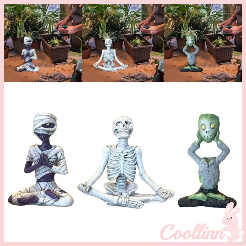 COO Eerie ตุ๊กตาแสดง Mummy Skull Halloween สําหรับการใช้งานในร่มและกลางแจ้ง