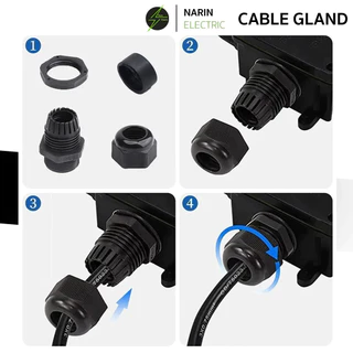 (ยกถุงราคาส่ง) เคเบิ้ลแกลน Cable Gland เคเบิลแกน ขาว ดำ PG7,PG9,PG11,PG13.5,PG16,PG19,PG21,PG25,PG29 กันน้ำ IP68