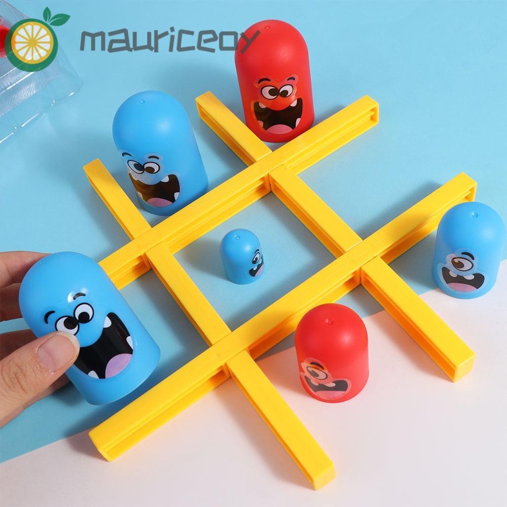 MAURICEOYA 2 ผู้เล่น Tic-Tac-Toe,เกมกระดานแม่ลูกใหญ่กินขนาดเล็กGobble Boardของเล่น,เกมครอบครัวการศึก