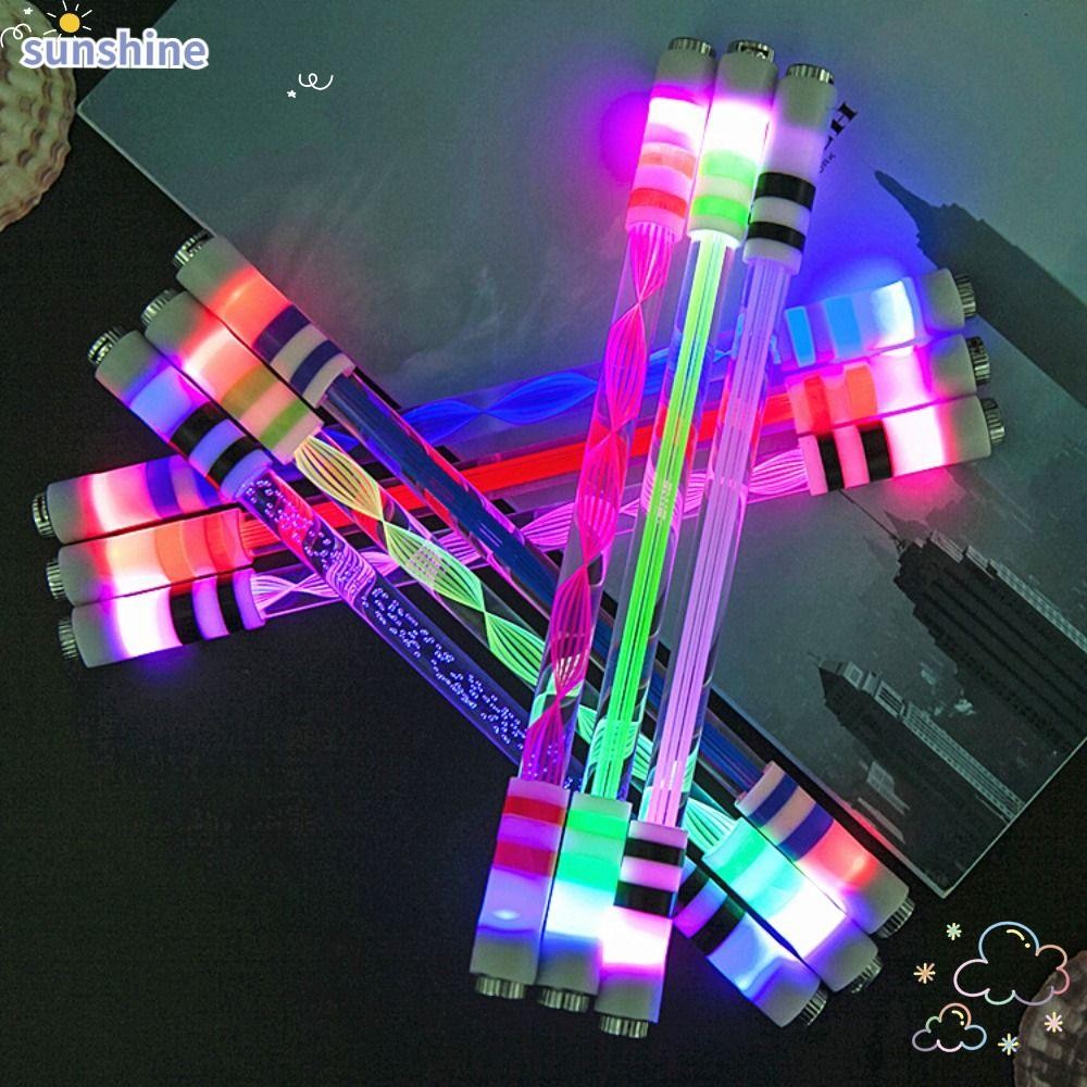 SSUNSHINE Spinning Pen Creative Anti-Skid Pocket Led Flash Spinning Pen Light-Up ของเล่น LED Luminou