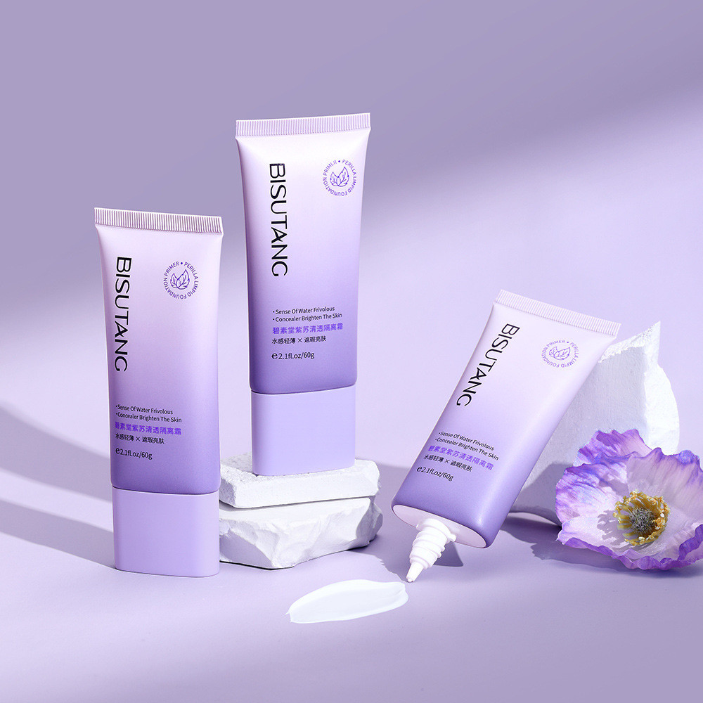 Bisutang Purple Cream คอนซีลเลอร์ Retouch Skin Tone Moisturizing Makeup Primer ครีมแต่งหน้าให้ความชุ