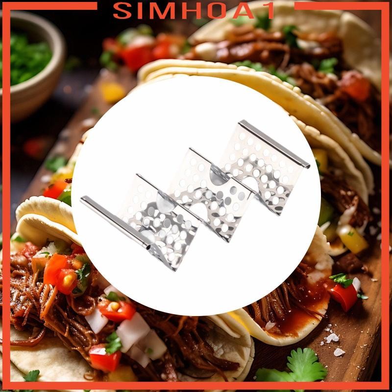 [Simhoa1] Taco Holder Stand Taco Plate Stand ทําความสะอาดง่ายถือ 3 Tacos Stylish Taco ถาดเสิร์ฟสําหร