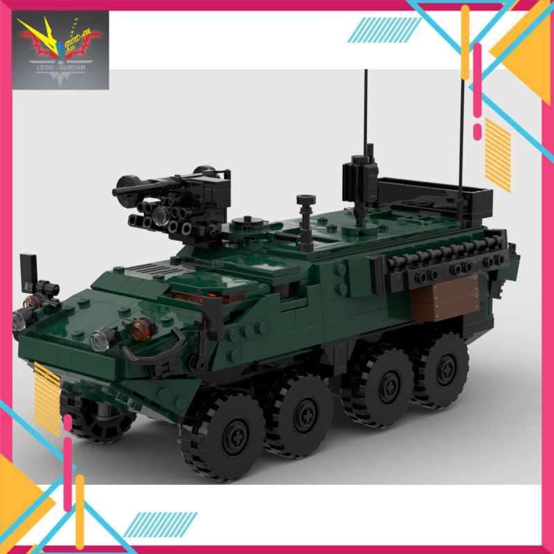 MOC Assembly Toy Military Model Army M1126 Stryker Camo V2