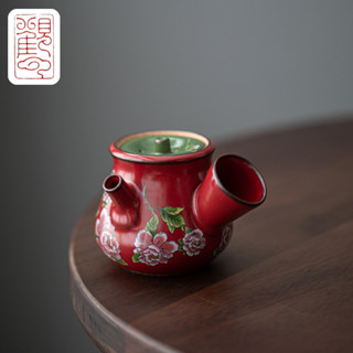 [กวนหยุน] ดอกโบตั๋นจับด้านข้างหม้อกาน้ําชาครัวเรือนที่ทําด้ว…