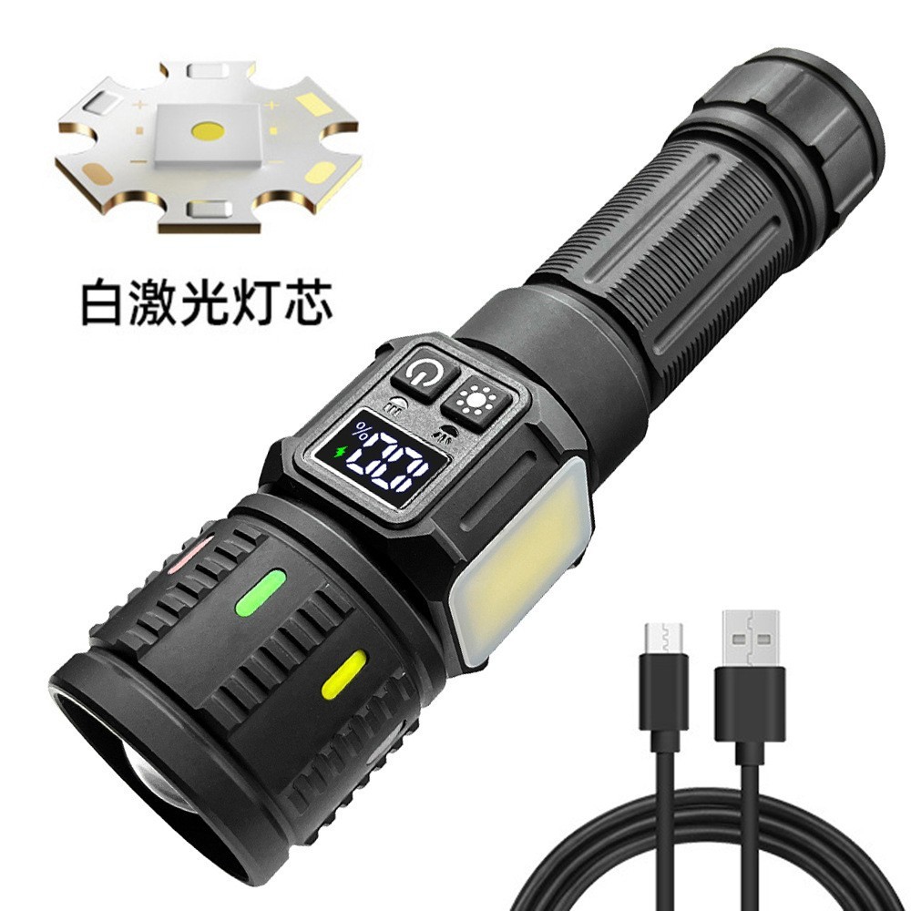 ไฟฉายซูม LED 40W อเนกประสงค์ ชาร์จไฟได้ ระยะไกล สําหรับเดินป่า