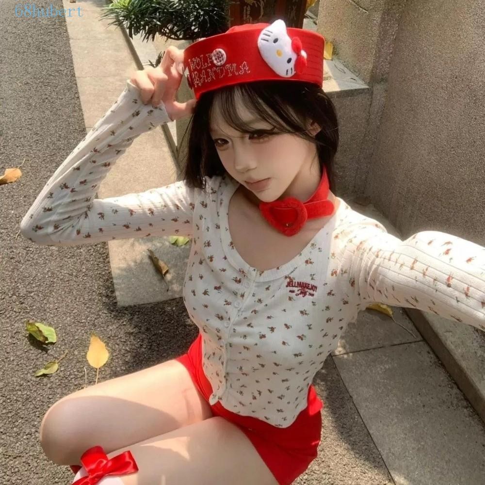 หมวกโดมแมว HUBERT KT แบบเพชรสังเคราะห์ สไตล์ยุค Y2K สำหรับสวมใส่ท่องเที่ยว