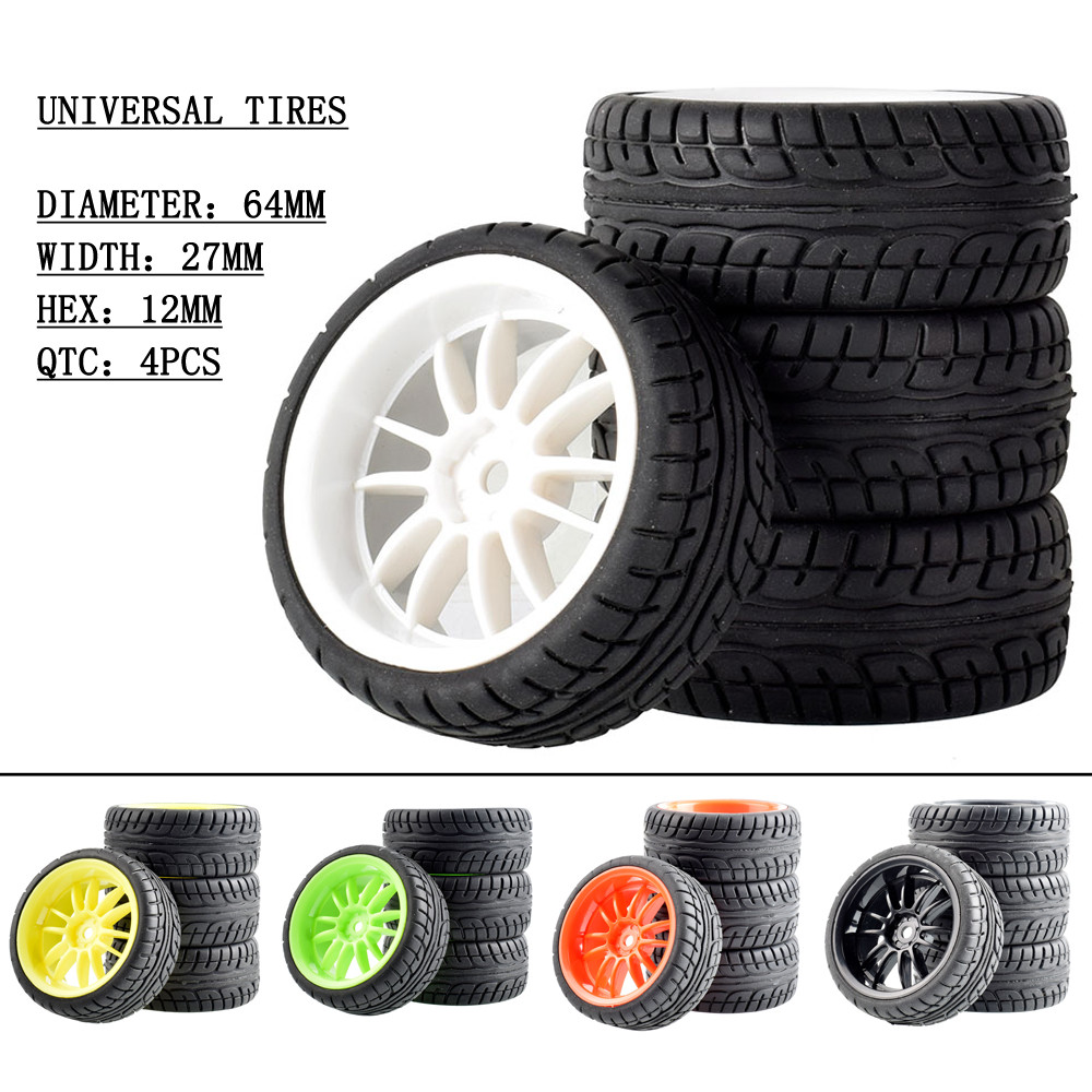 6031-8003 64 มม.ยางและชุดล้อ 4PCS สําหรับ 1:10 HSP HPI SAKURA D3 Kyosho FW06 ทั่วไป