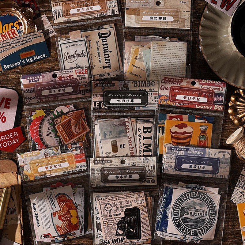 50 ชิ้น Retro การ์ตูน Past Memories Series สติกเกอร์ตกแต่ง DIY วัสดุ Decals