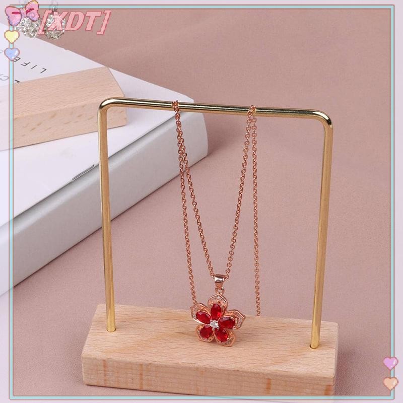 XDT เครื่องประดับยืนแสดงสร้อยข้อมือต่างหูสร้อยคอเก็บฐานไม้ Rack Jewellery Organizer ผู้ถือ Photo Pro
