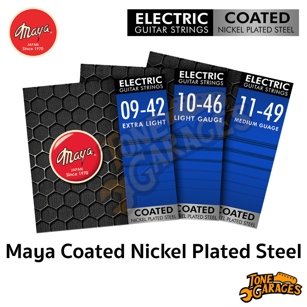Maya Electric Guitar Strings Coated Nickel Plated Steel สายกีต้าร์ไฟฟ้า เคลือบ เบอร์ 09 , 10 , 11