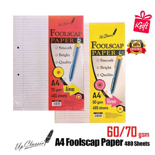 กระดาษ Kajang A4 480 แผ่น/กระดาษ Foolscap A4 Up Classics/70gsm/60gsm